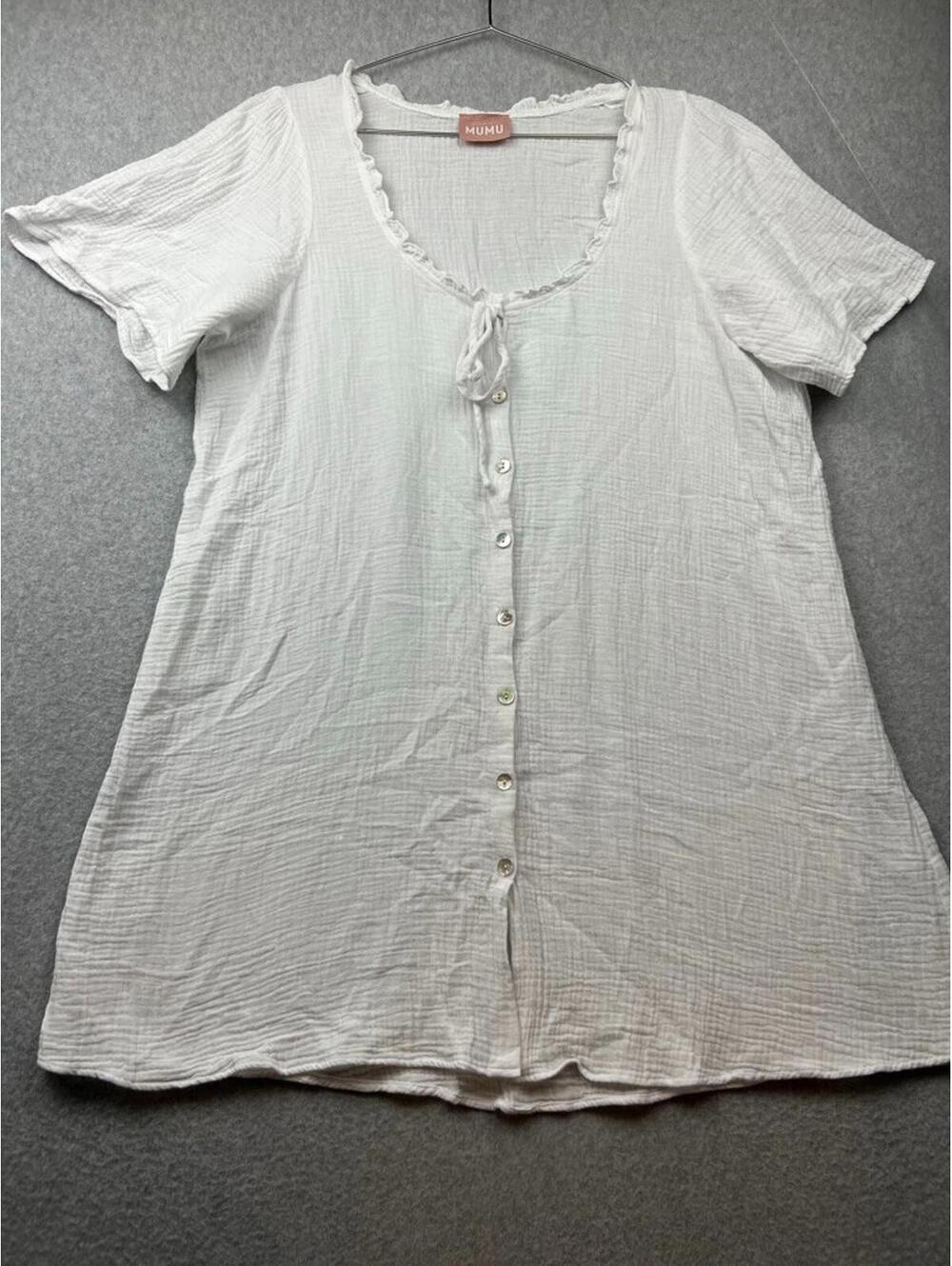 Show Me Your Mumu Ellen PJ Gauze Dress Women Size L Boho Cottagecore Minimalist